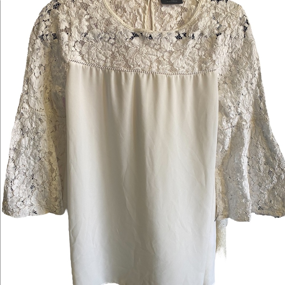 Halogen lace sleeve blouse